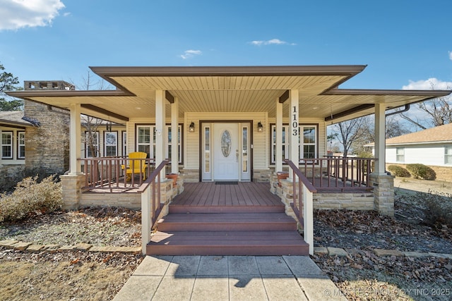 view of front of house with covered porch