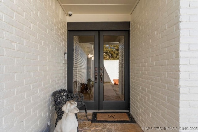 view of exterior entry with french doors