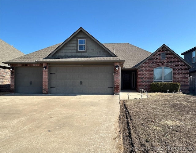 view of front of house with a garage