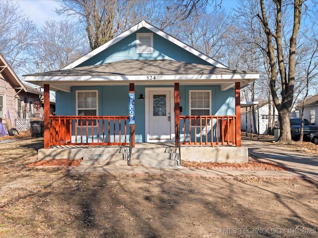 bungalow-style house featuring a porch