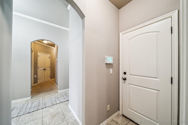 view of tiled foyer entrance