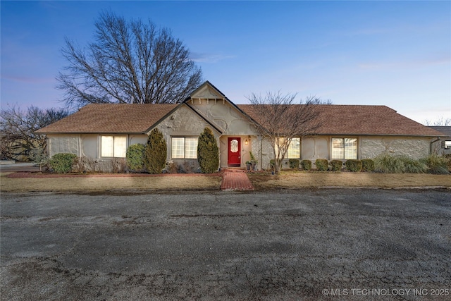 view of single story home