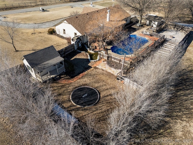 bird's eye view featuring a rural view