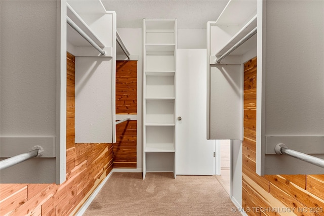 spacious closet with carpet flooring