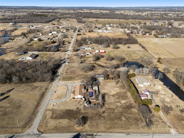 bird's eye view featuring a rural view