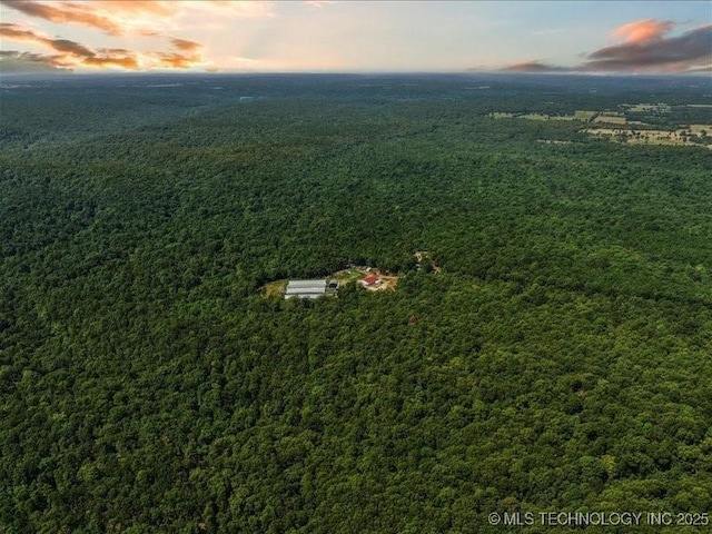 view of aerial view at dusk