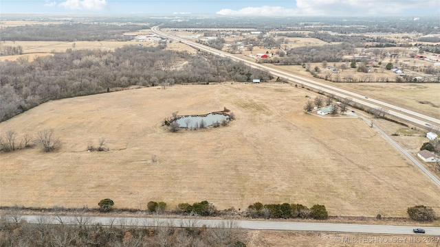 aerial view with a rural view