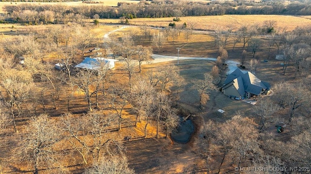 bird's eye view with a rural view