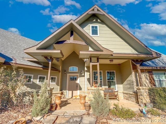 view of front of home with a porch