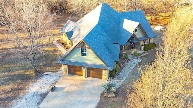 view of front of house with a garage