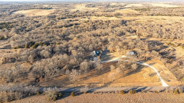 aerial view featuring a rural view