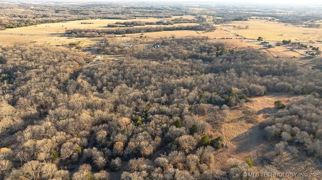 aerial view featuring a rural view