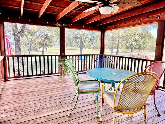 deck with ceiling fan