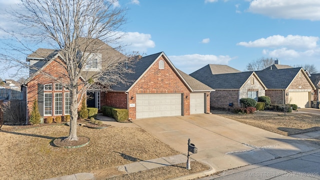 view of front property with a garage