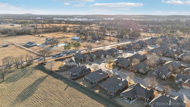 aerial view with a rural view