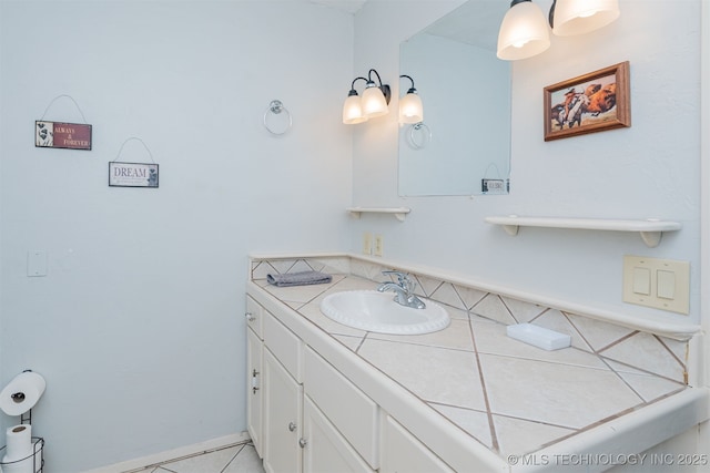 bathroom featuring vanity and tile patterned floors