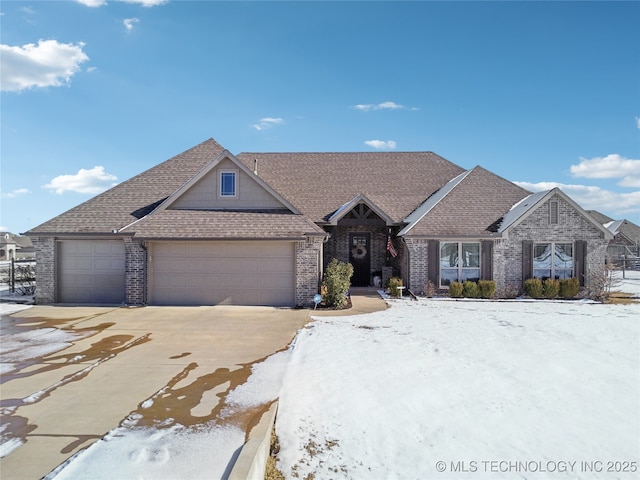 view of front of house with a garage