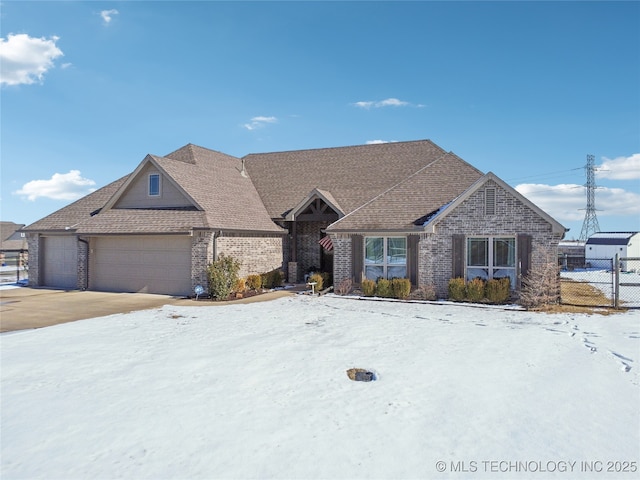 view of front of home with a garage