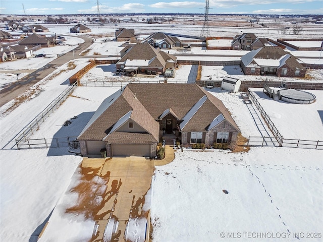 view of snowy aerial view