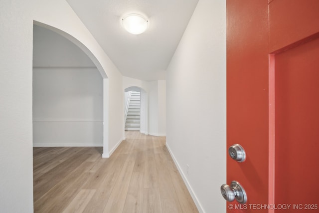 hall featuring light wood-type flooring