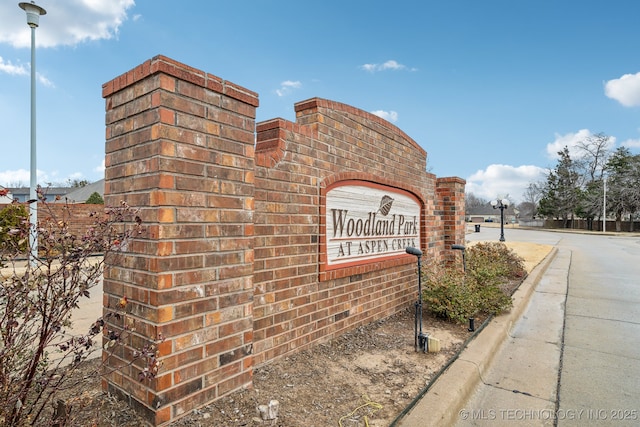 view of community sign