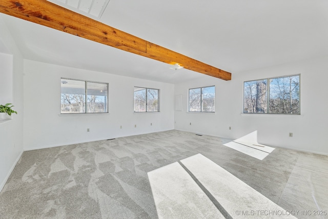 10541 Sahoma Lake Rd, Sapulpa, OK 74066 - empty room with carpet flooring and beamed ceiling
