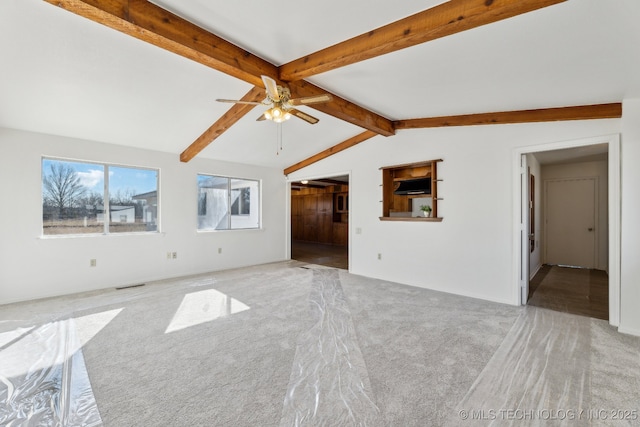 10541 Sahoma Lake Rd, Sapulpa, OK 74066 - unfurnished living room with light colored carpet and a ceiling fan
