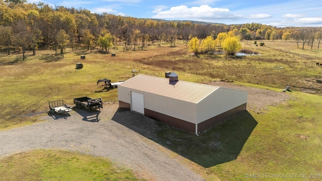 aerial view with a rural view