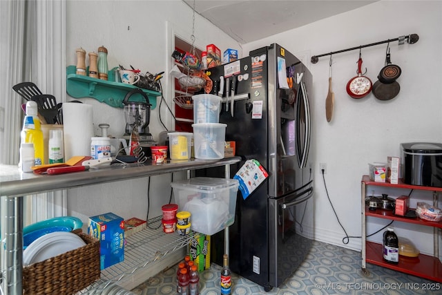 kitchen with stainless steel refrigerator