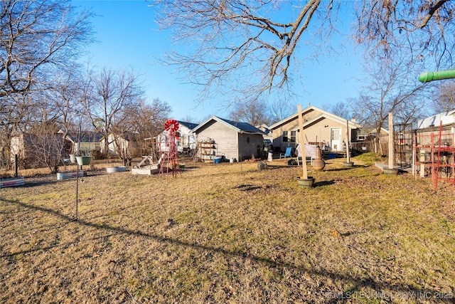 view of yard with a playground