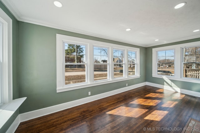 unfurnished sunroom featuring a wealth of natural light