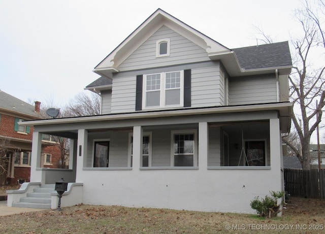 view of front of home with a porch