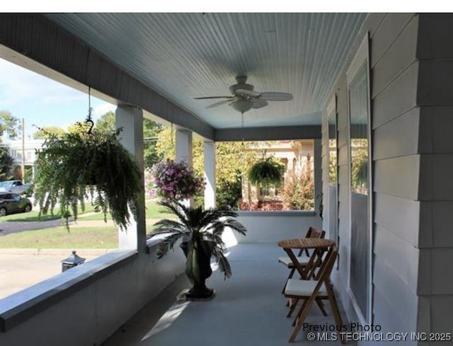 view of patio / terrace with ceiling fan