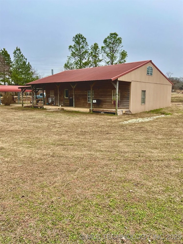 exterior space with a lawn