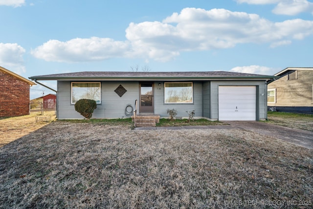 single story home featuring a garage