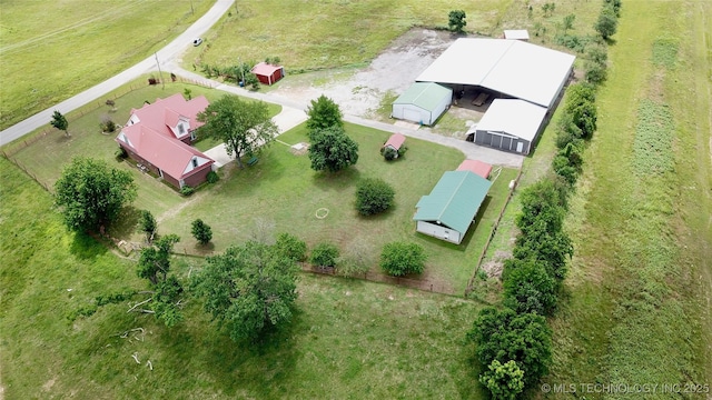 bird's eye view featuring a rural view