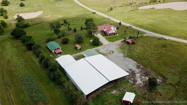 drone / aerial view with a rural view