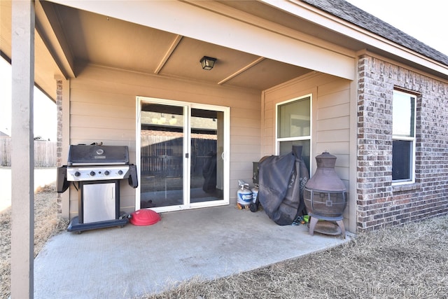 view of patio / terrace with a grill