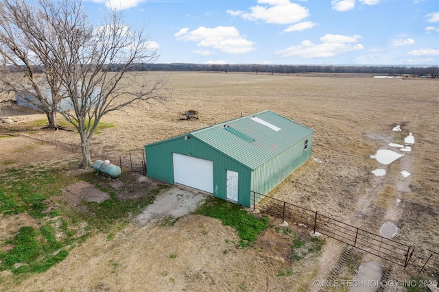 aerial view with a rural view