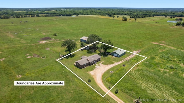 drone / aerial view featuring a rural view