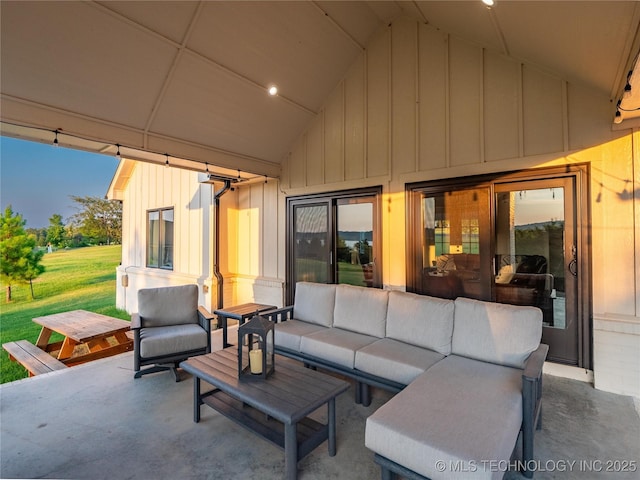 view of patio / terrace with an outdoor living space