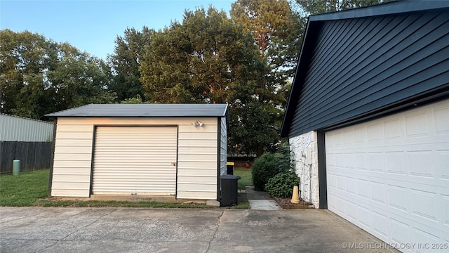 view of garage