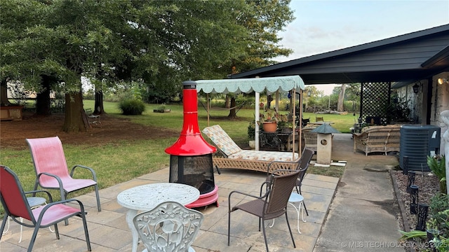 view of patio with central AC unit