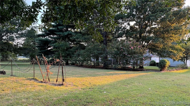 view of yard with a playground