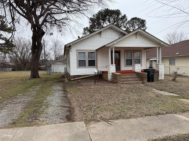 bungalow featuring a porch