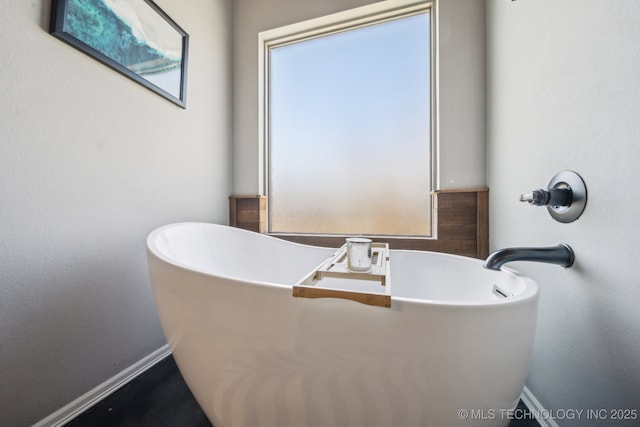 bathroom with a washtub