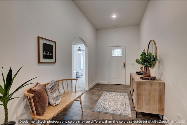 entrance foyer featuring dark wood-type flooring