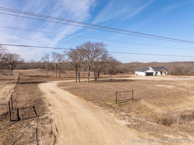 view of street featuring a rural view