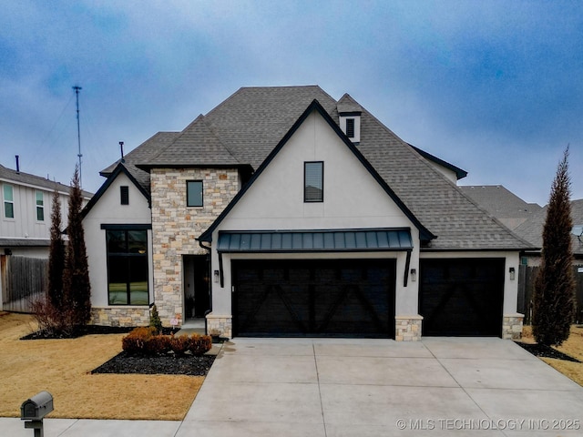 view of front facade with a garage