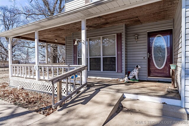 432756 E 320th Rd, Big Cabin, OK 74332 - exterior space with covered porch